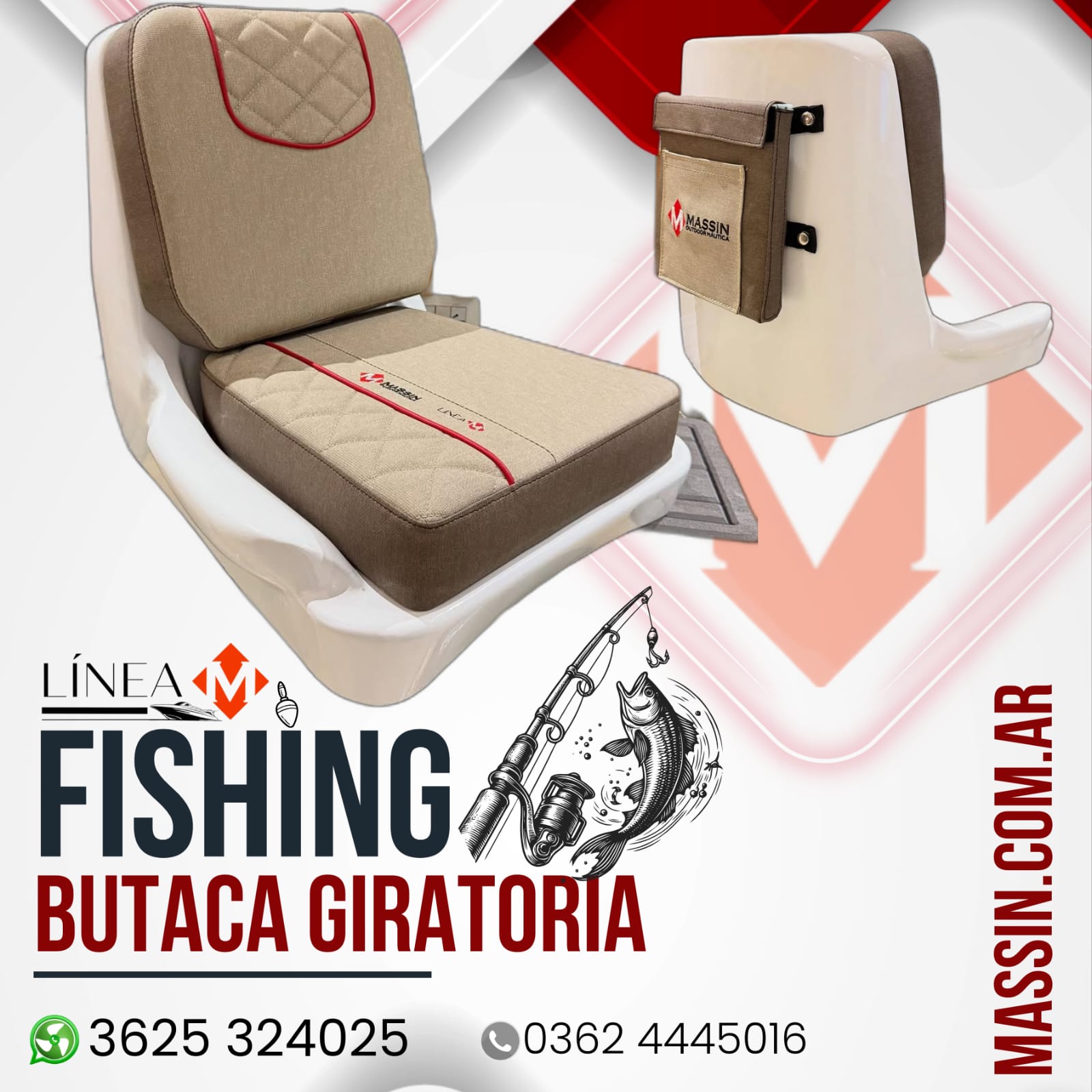 BUTACA FISHING GIRATORIAS PARA LANCHA LINEA M